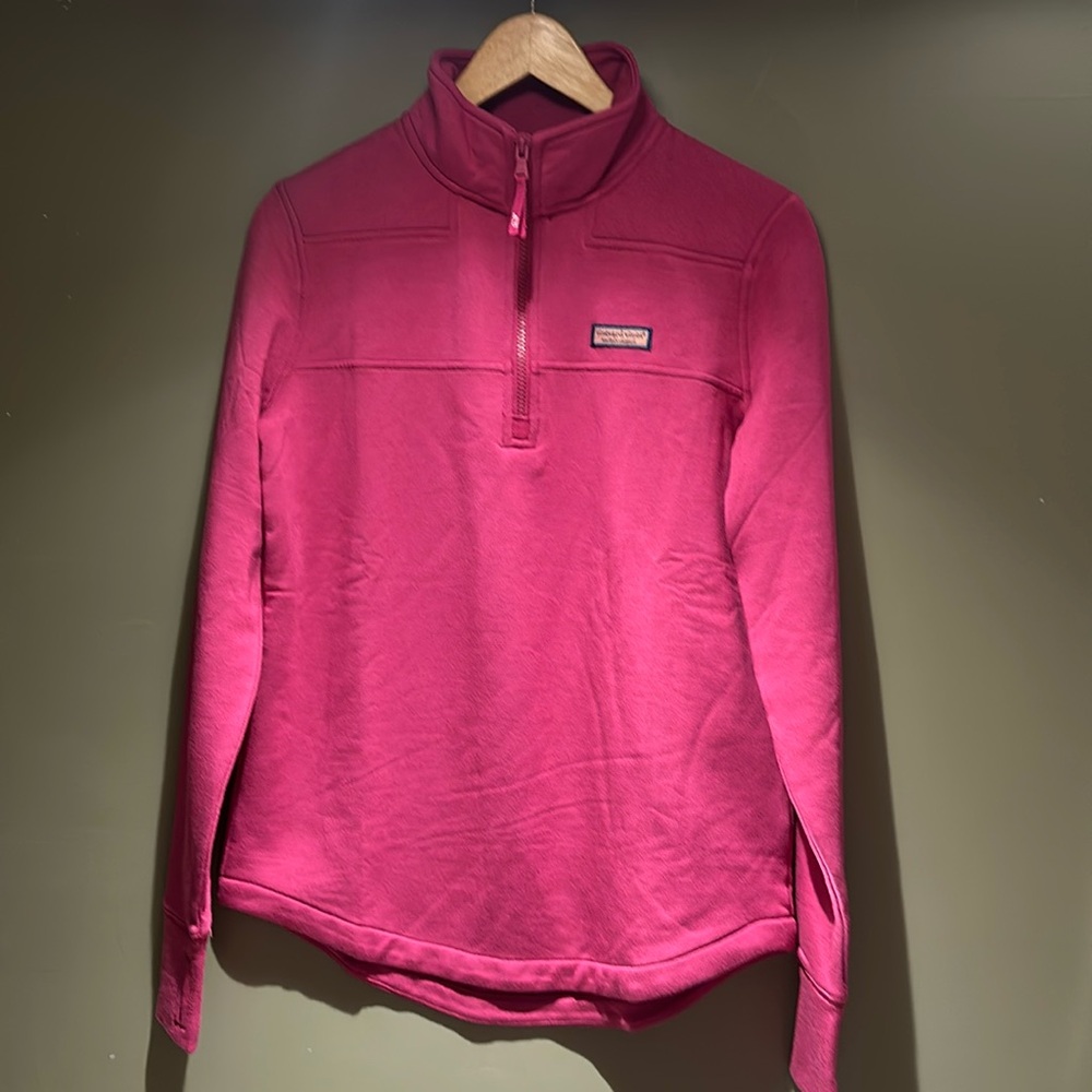 Vineyard Vines Womens Pink Long Sleeve 1/4 Zip “Shep Shirt”  Sz Small NWT